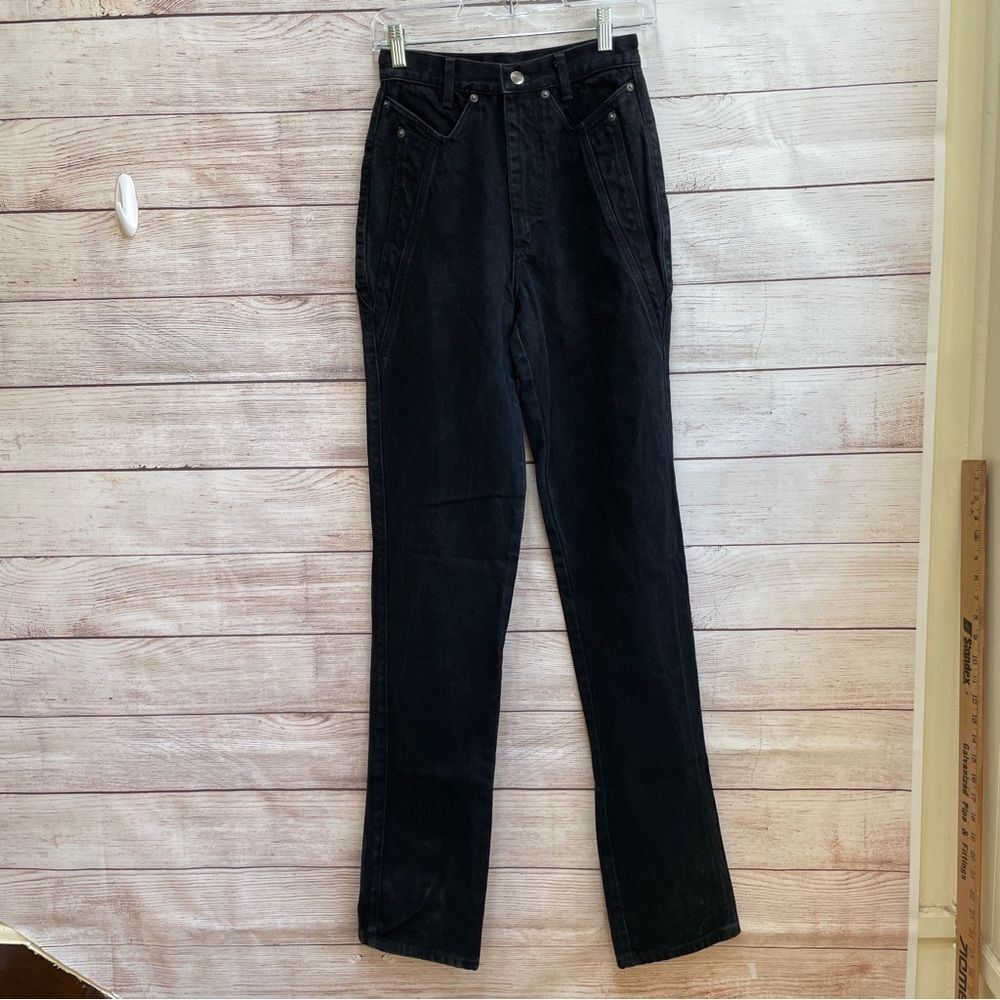 VINTAGE ROUGHRIDER BY CIRCLE T BLACK STRAIGHT‎ LEG JEANS